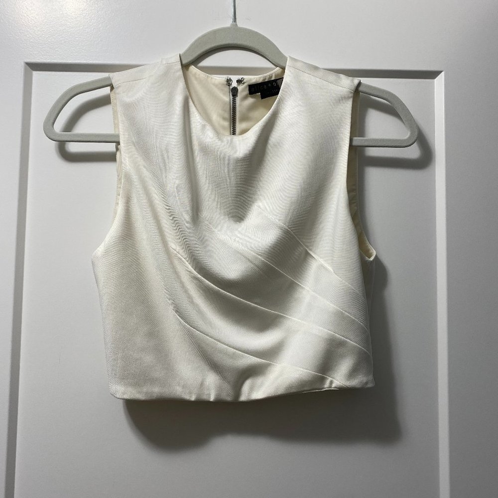 Alice and Olivia Cream Crop Top Size 6
